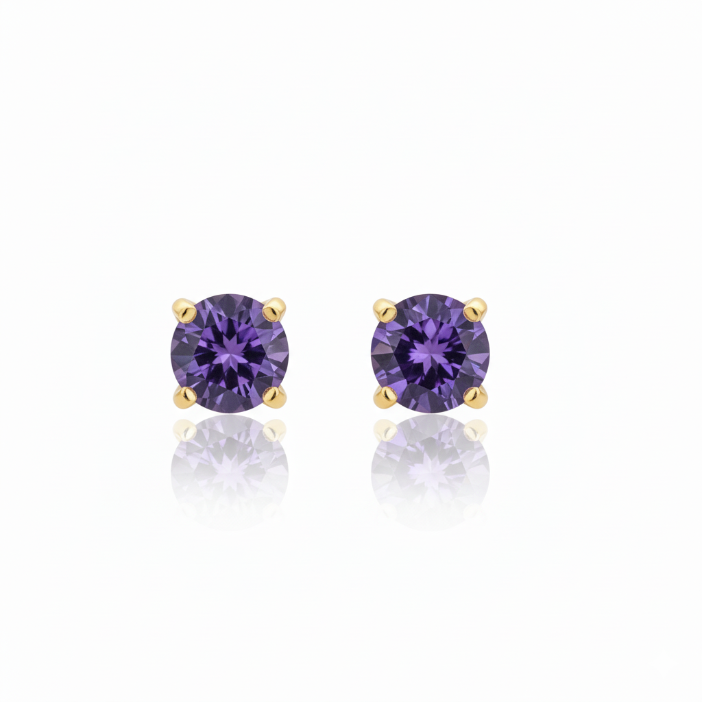 Broquel Mini de Oro Morado 10k